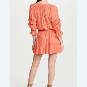 Ramy Brook Women's Coral Dress with Ruffle Sleeves